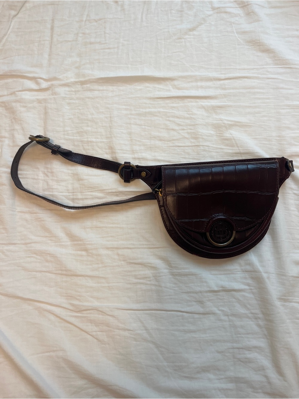 Massimo Dutti Burgundy Crossbody Bag